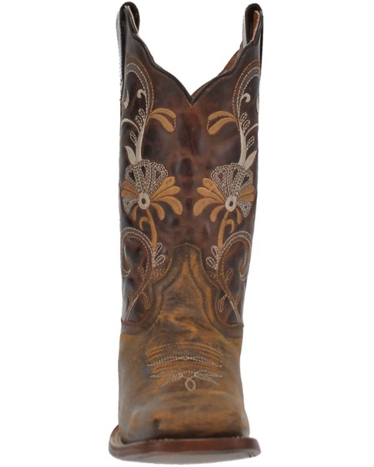 Women's Sabina Leather Sole Square Toe Boot In Distressed Brown