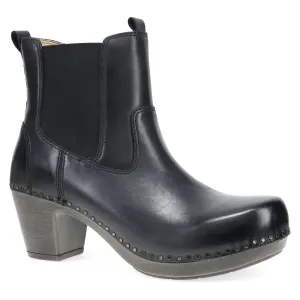 Women's Shayna Calf Boots In Black Burnished Calf Boot