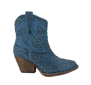 Women's Show Off Fashion Bling Boot In Denim