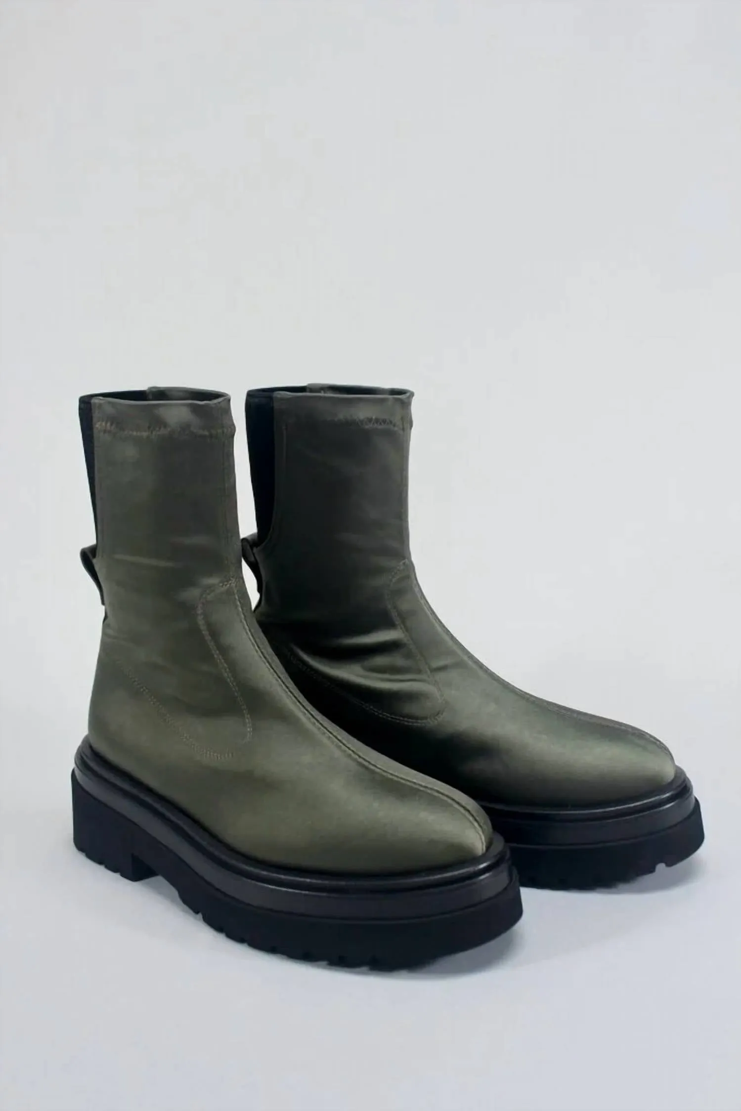 Women's Siena Satin Boots In Olive