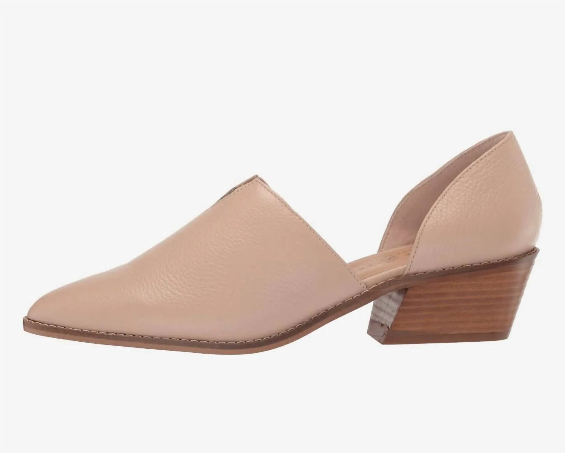 Women's Slid On Flat Ankle Bootie In Tan