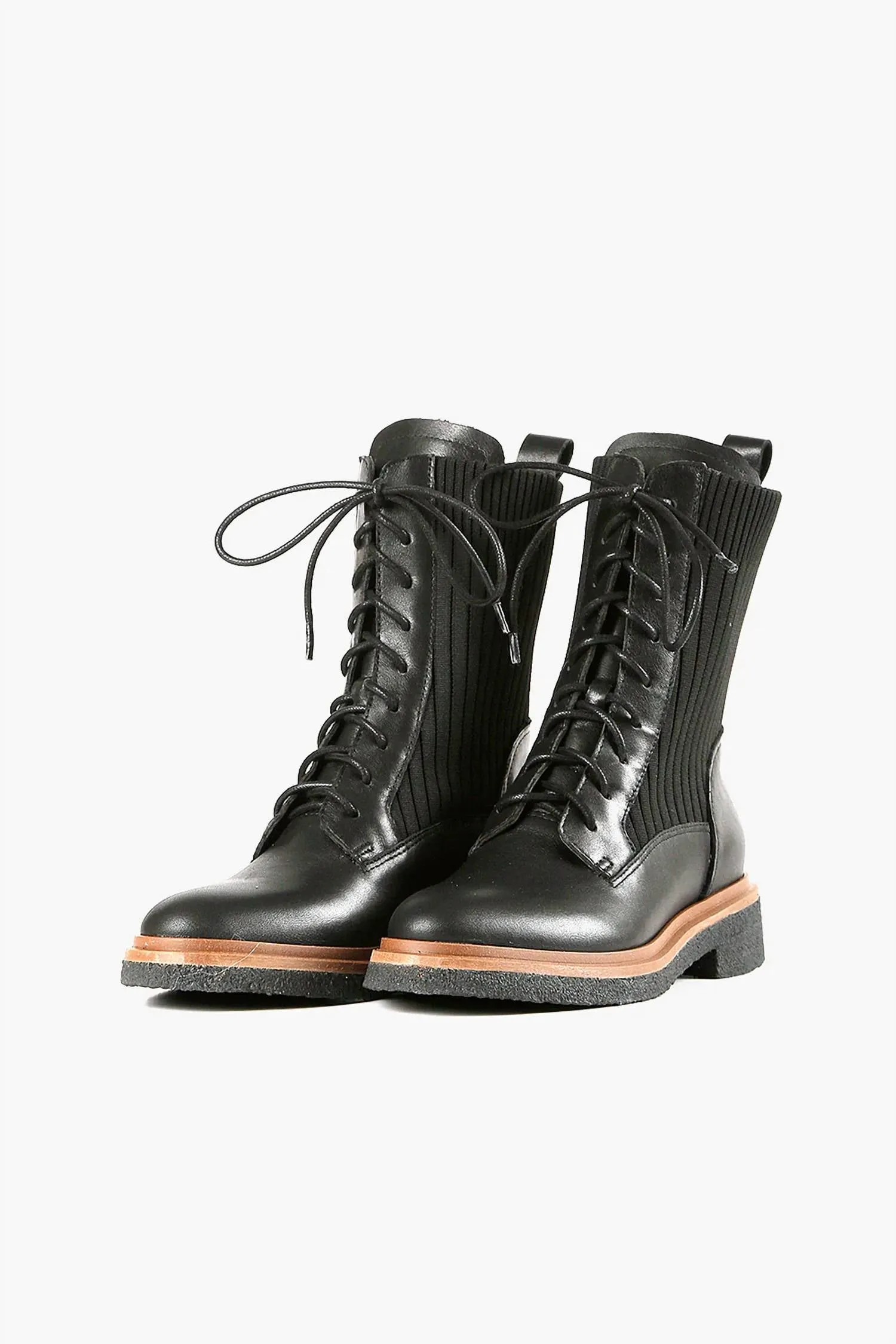 Women's Sock Camper Boots In Black