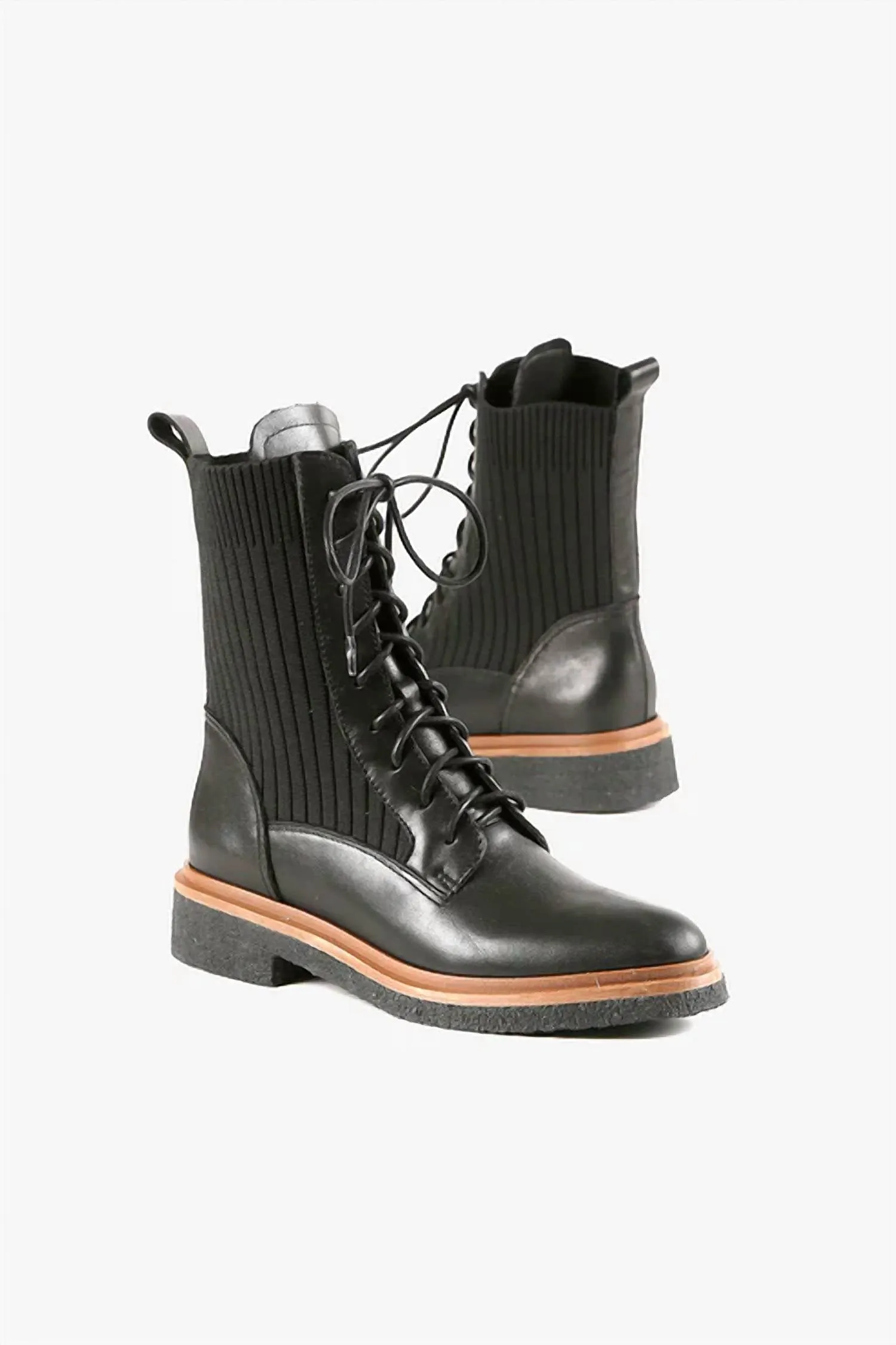 Women's Sock Camper Boots In Black