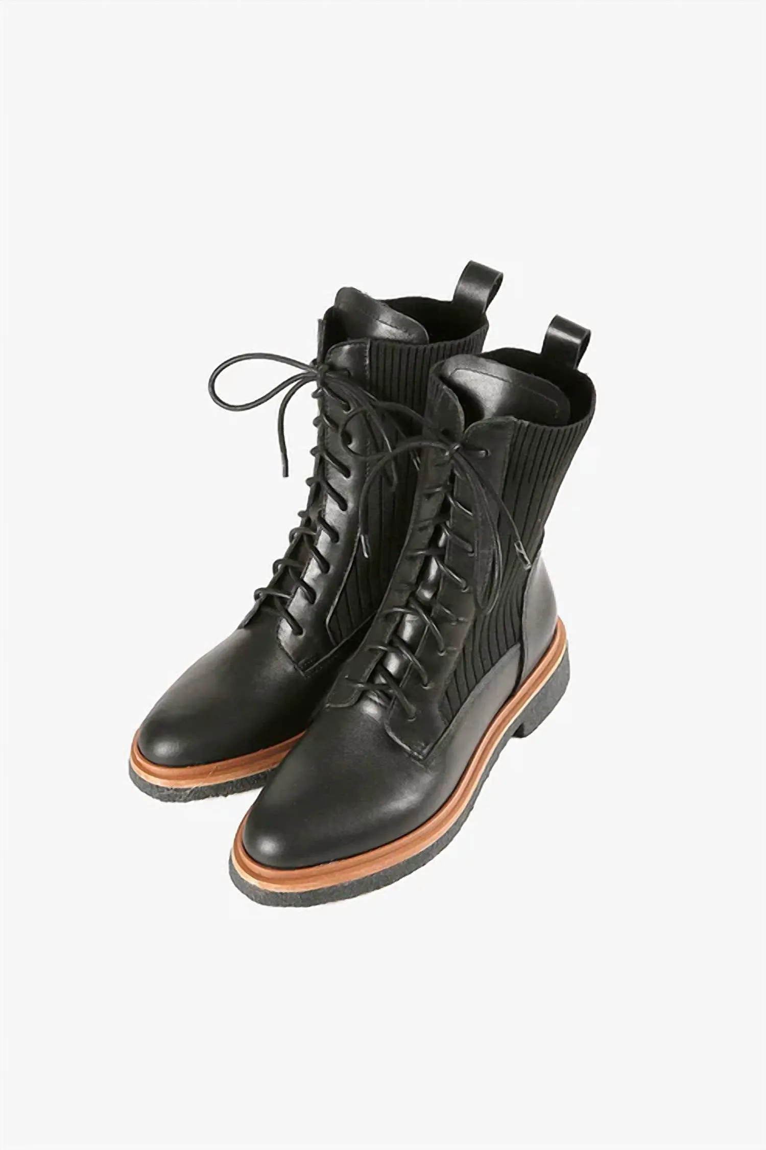 Women's Sock Camper Boots In Black