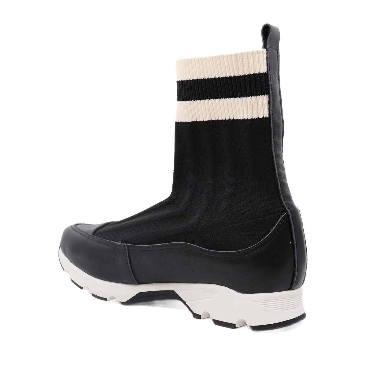 Women's Stripey Sock Bootie In Black