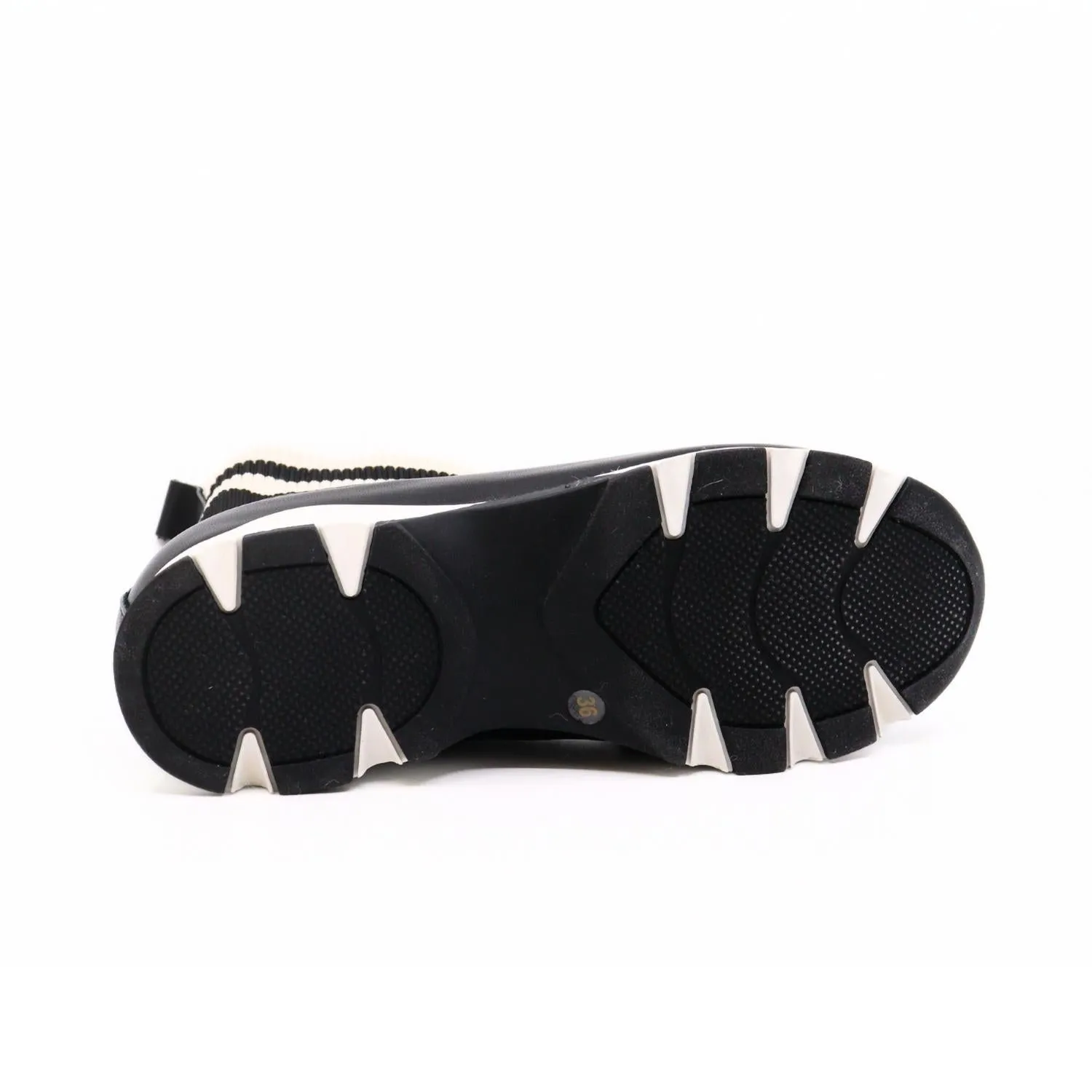 Women's Stripey Sock Bootie In Black