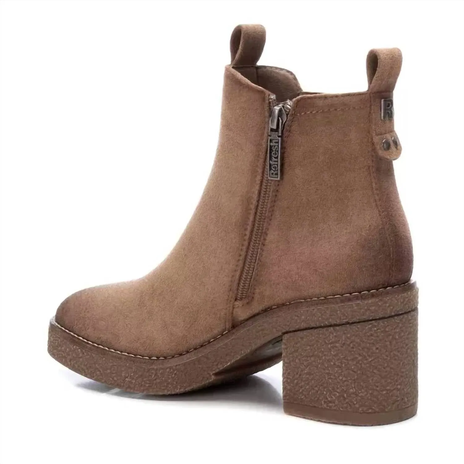 Women's Suede Ankle Booties In Taupe