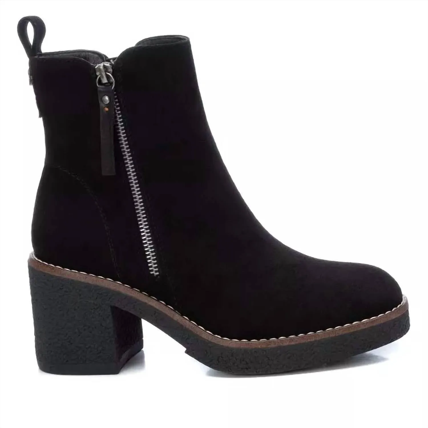 Women's Suede Booties In Black