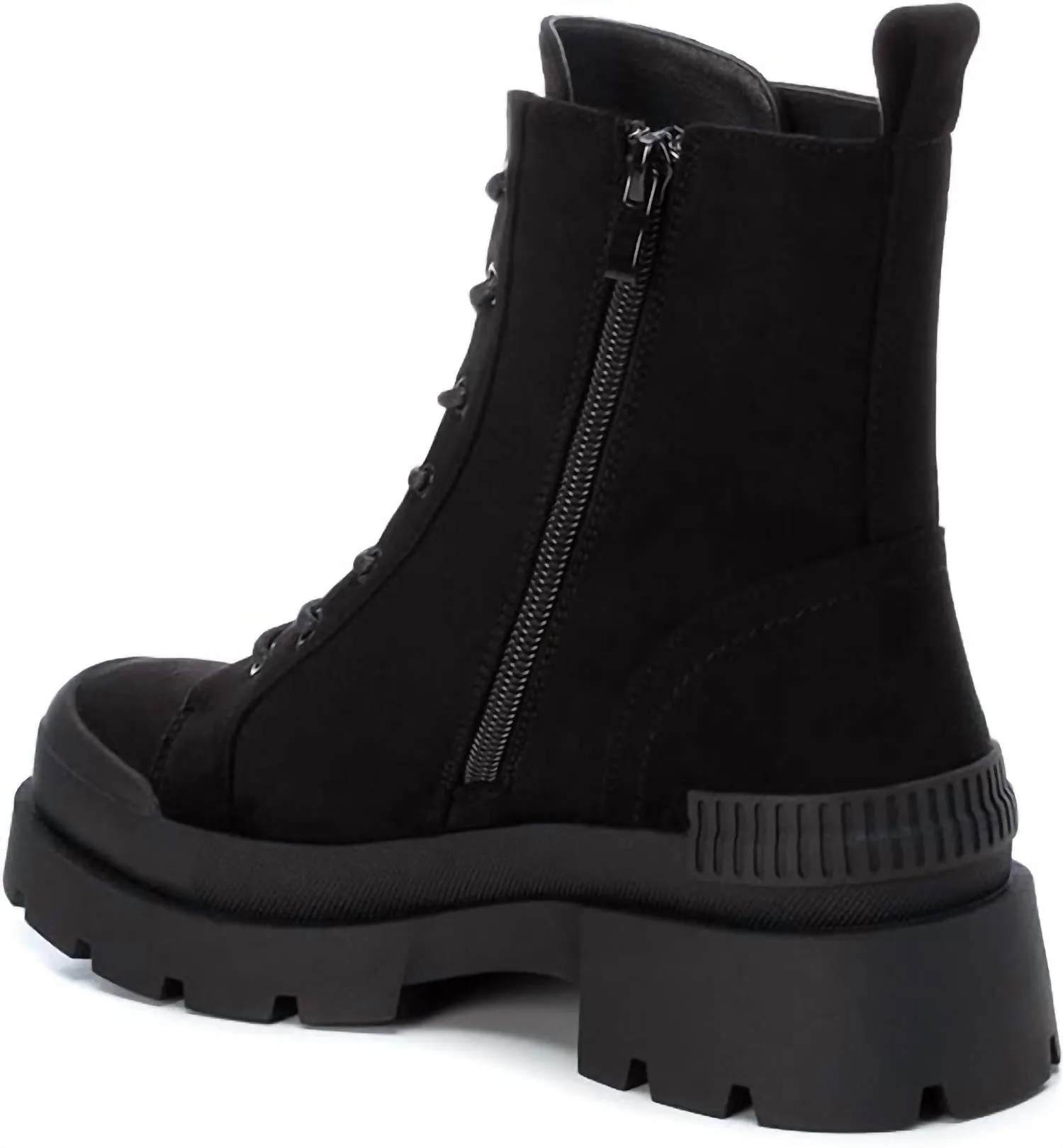 Women's Suede Lace-Up Booties In Black