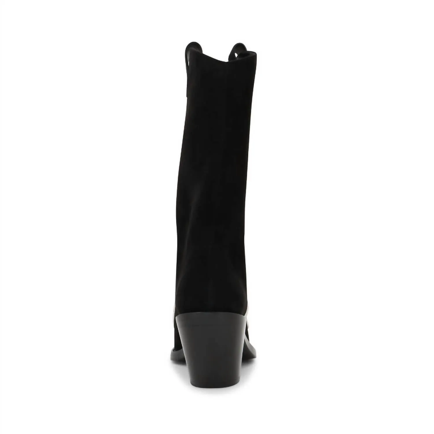 Women's Suede Snake Strass 65Mm Western Boot In Black Suede/silver Shade Strass