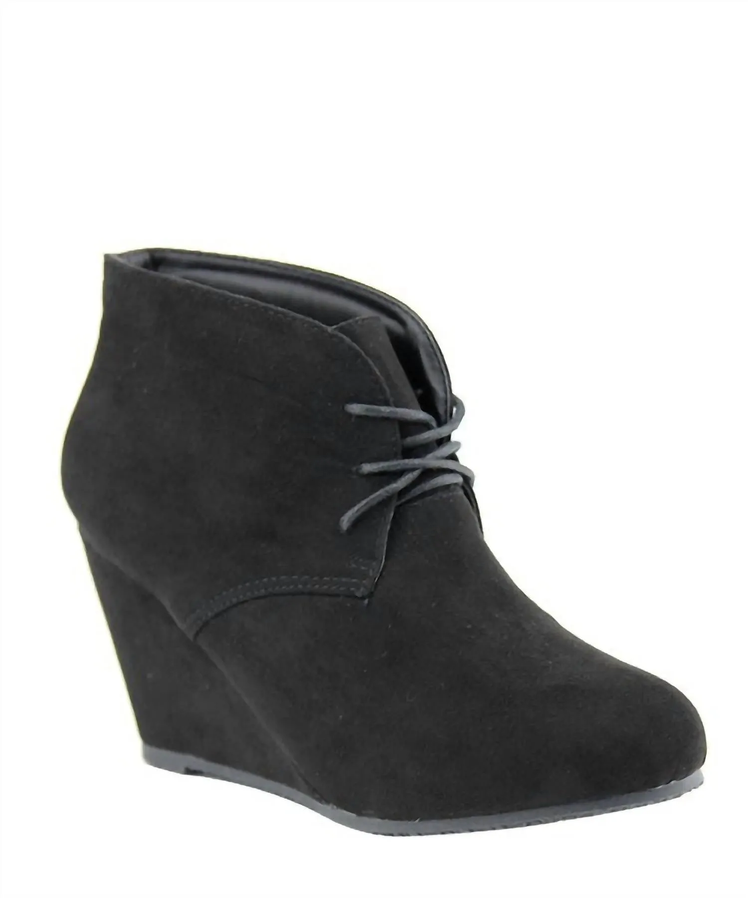 Women's Suede Wedge Boots In Skye-Black