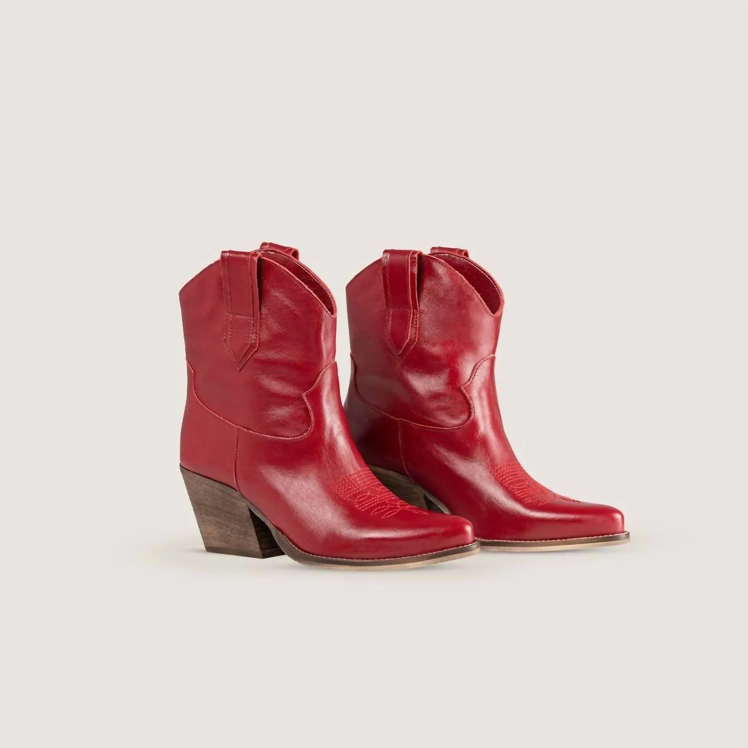 Women's Texan Ankle Boots In Red