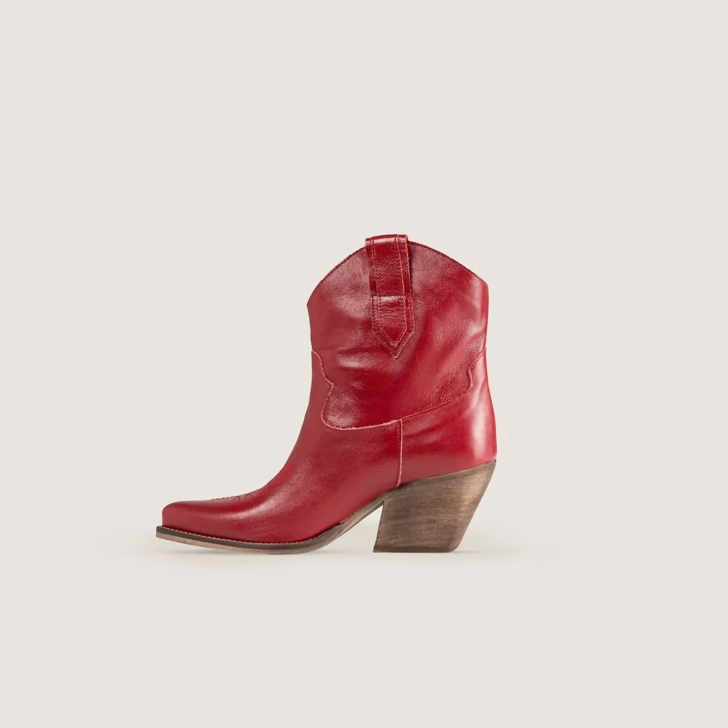 Women's Texan Ankle Boots In Red