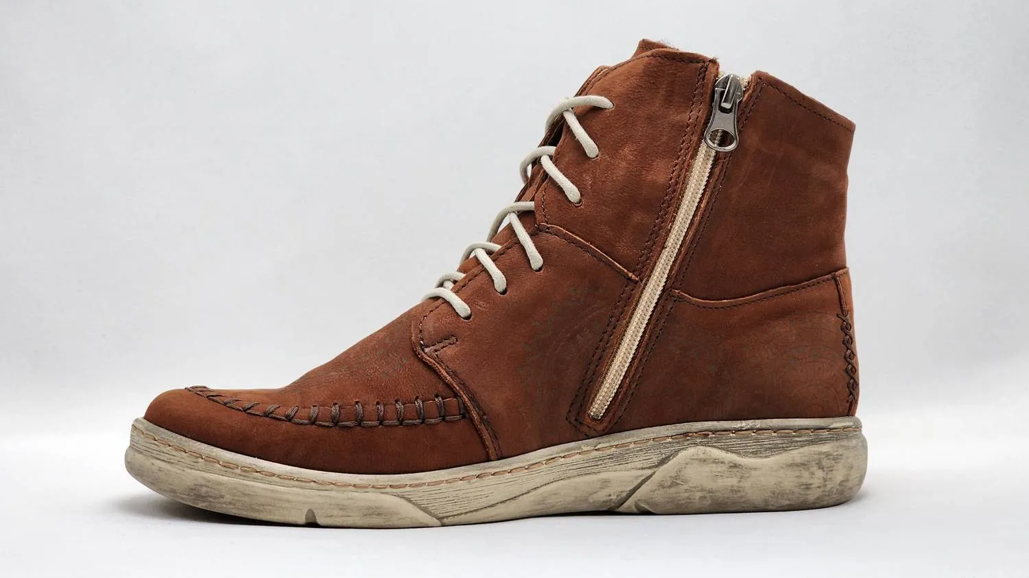 Women's Timeless Zip-Up Leather Boots In Brown
