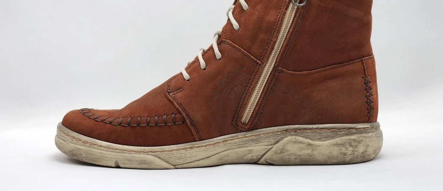 Women's Timeless Zip-Up Leather Boots In Brown