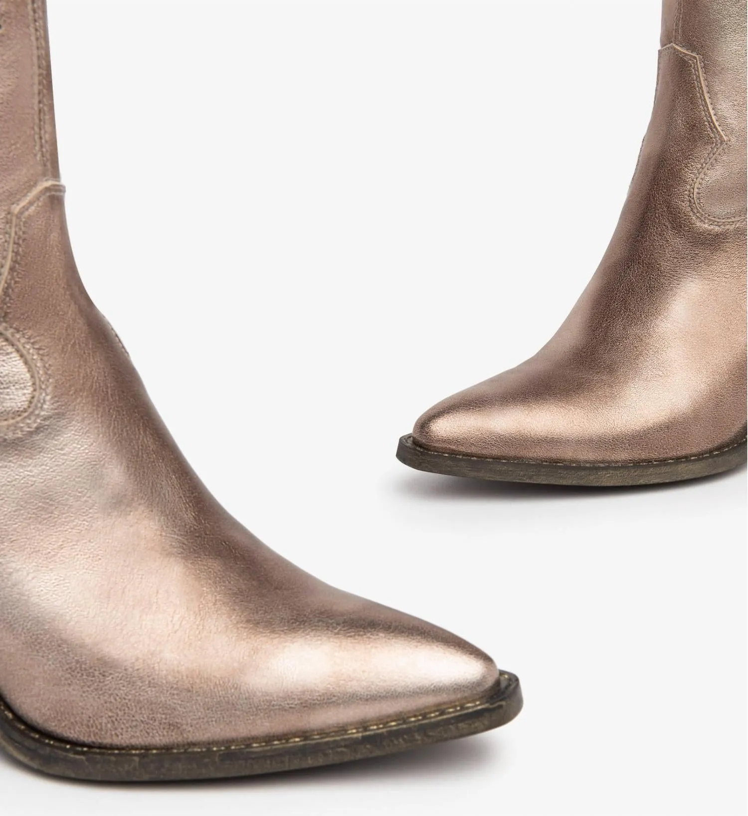 Women's Torba Leather Cowboy Boots In Gold