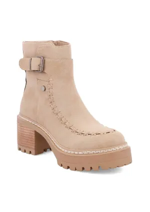 Women's Toula Platform Bootie In Sand Ambers