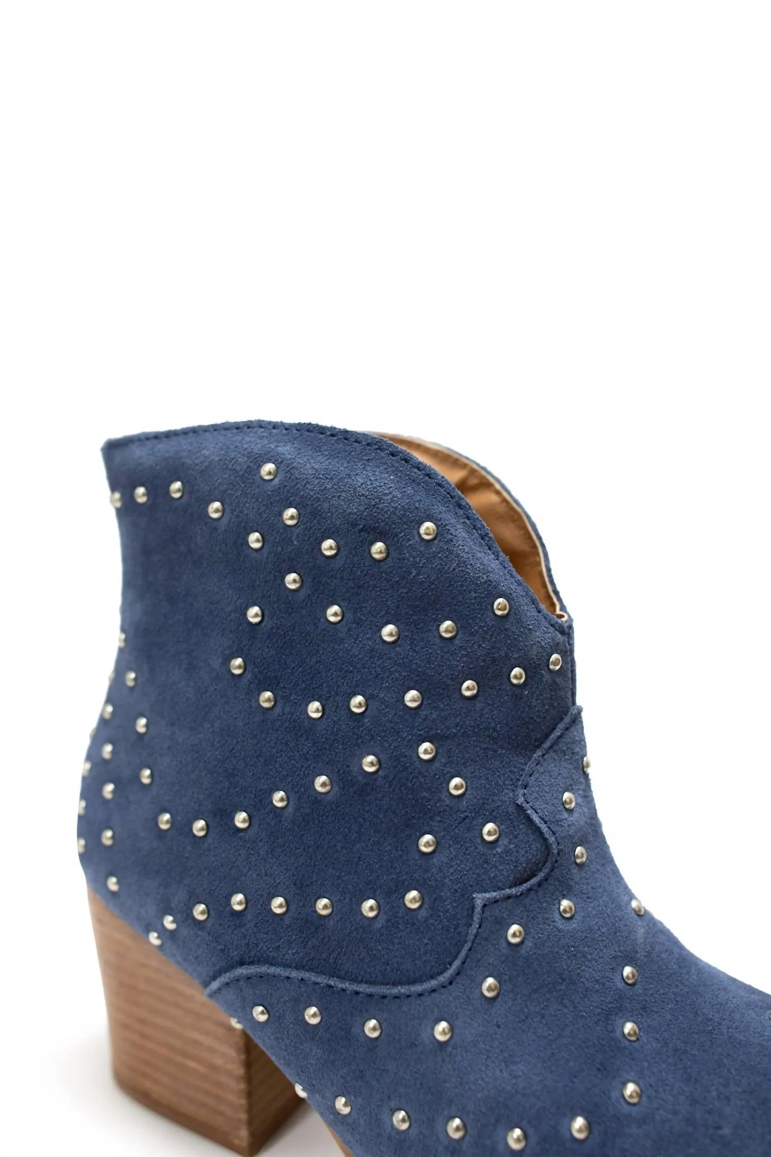 Women's Twilight Studded Heeled Ankle Boot In Denim