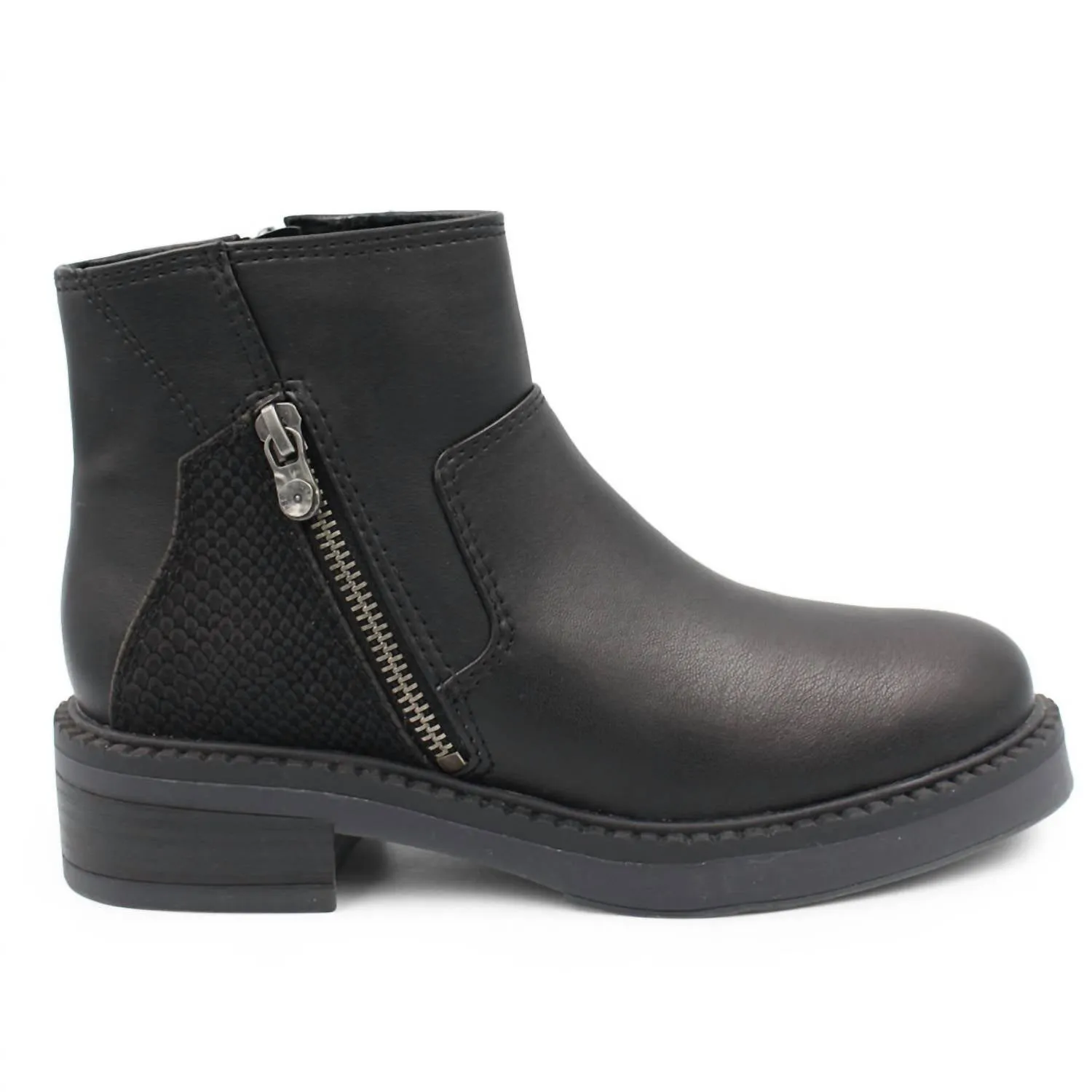 Women's Vienna Booties With Python Patch In Black