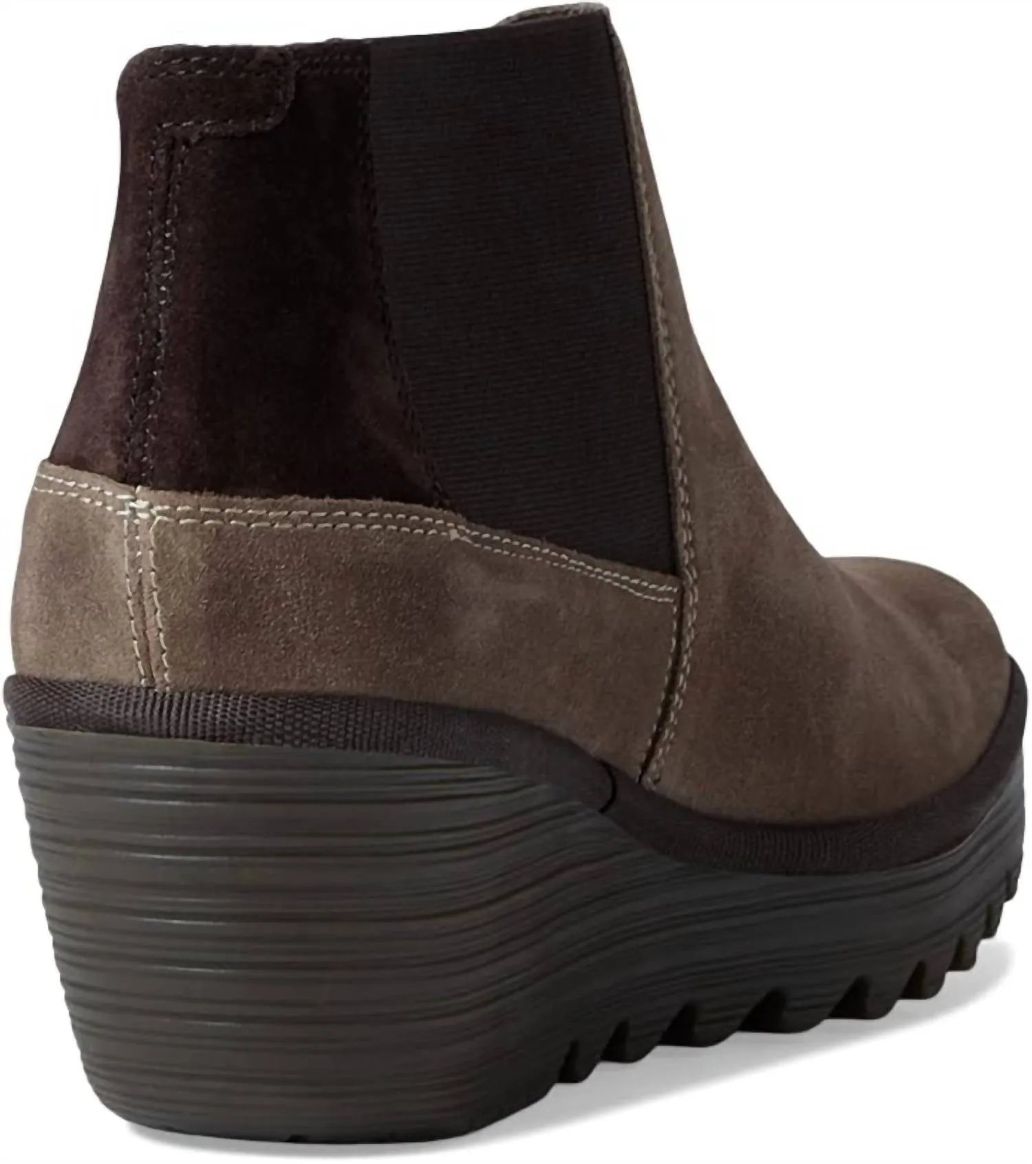 Women's Wedge Chelsea Ankle Boots In Taupe/expresso