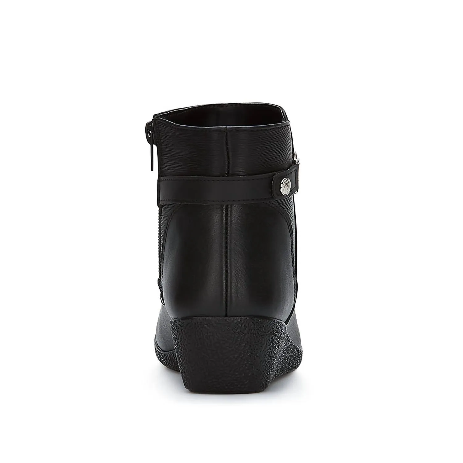 Women's Wedge Leather Booties In Black