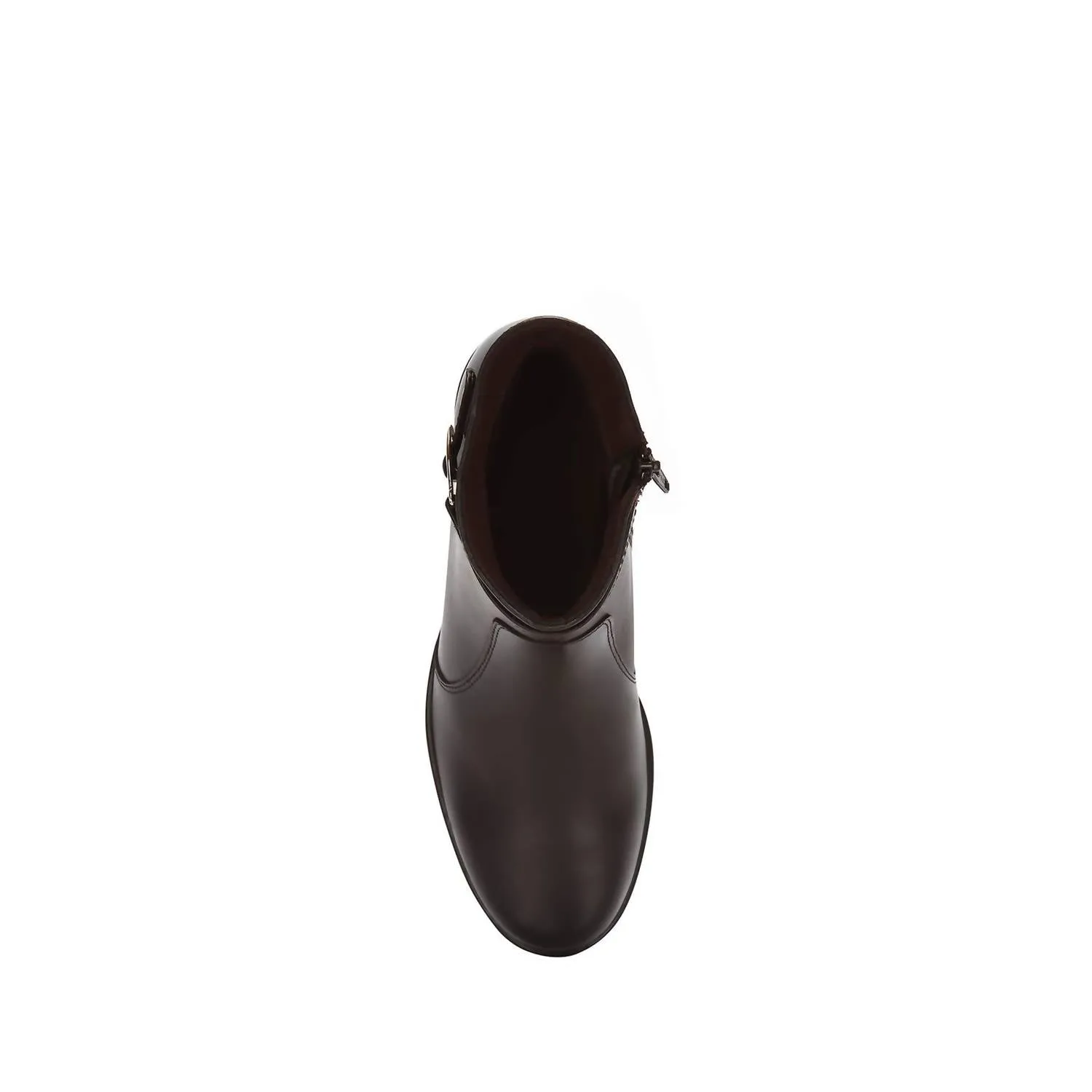 Women's Wedge Leather Booties In Brown