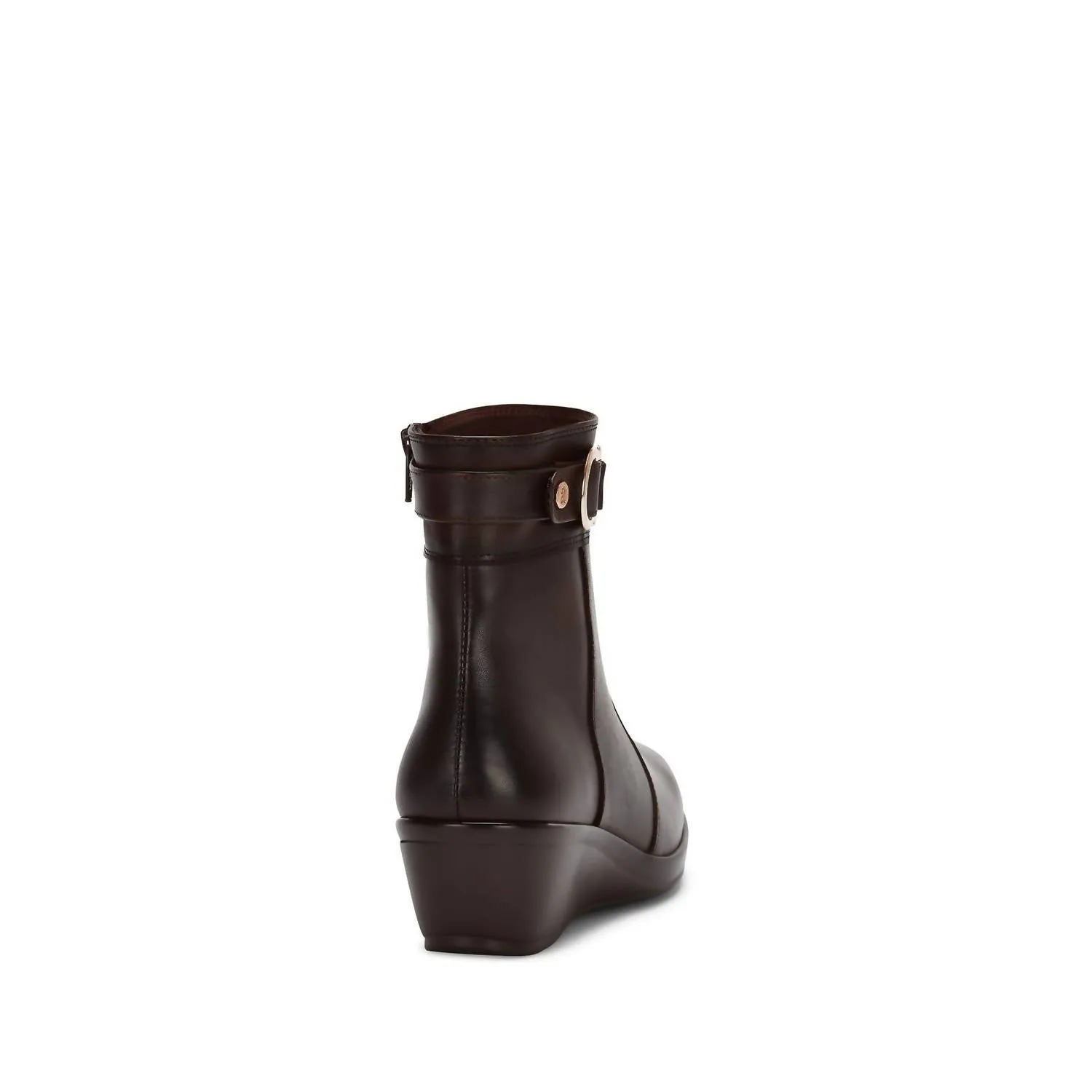 Women's Wedge Leather Booties In Brown