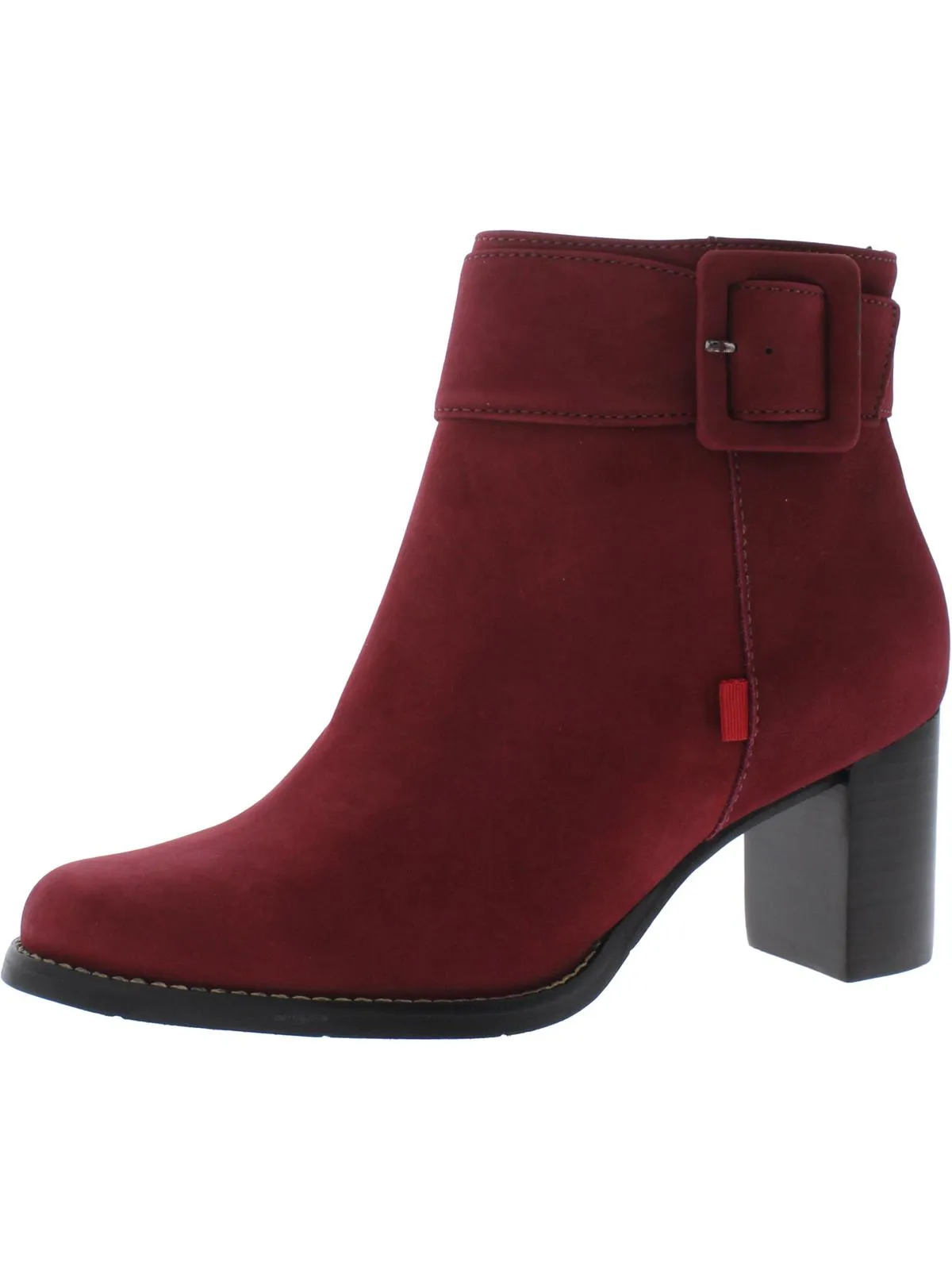 Wooster Womens Leather Stacked Heel Ankle Boots