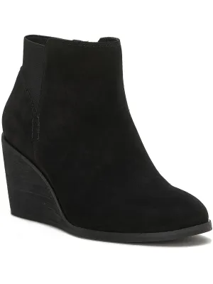 zorlina Womens Leather Ankle Boot Wedge Boots